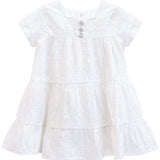 Squareneck cotton girls dress with flower embroidery; perfect for baby clothes & Christmas gift ideas 