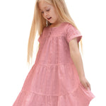 Squareneck cotton girls dress with flower embroidery; perfect for baby clothes & Christmas gift ideas 