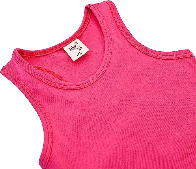 Girls' Soft Solid Cotton Blend Racerback Tank Top / 11-12 Years LILAX