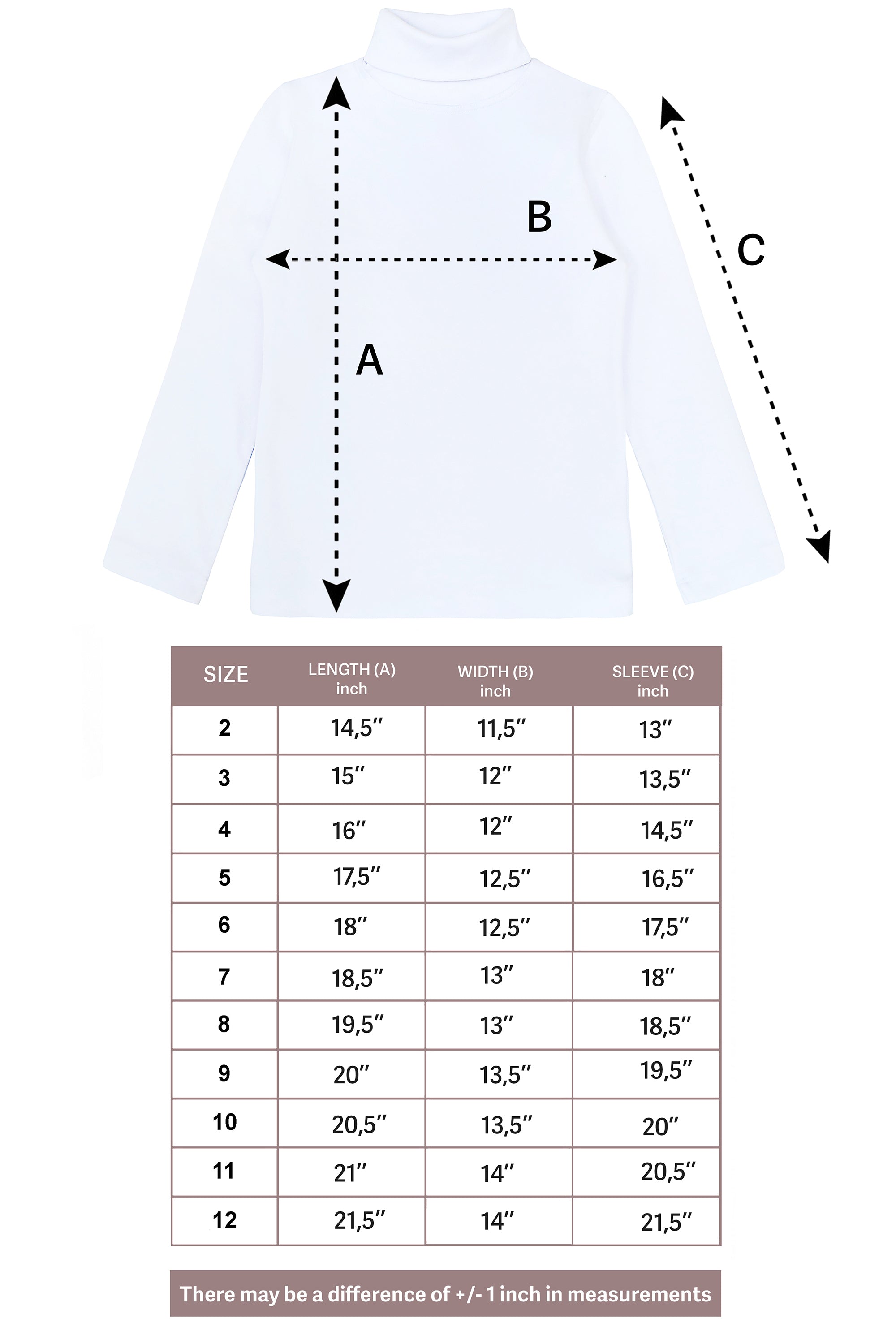 Girls' Solid Cotton Shirt Basic Long Sleeve Turtleneck T-Shirt / Toddler LILAX