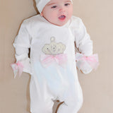 Jeweled Crown Layette Gift Set for Baby Girls: 3 Pieces LILAX