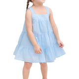 Baby girls layered cotton squareneck dress; perfect for baby girl clothes & christmas gift ideas