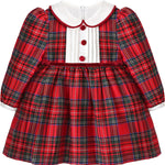 Baby Girls' Plaid Dress Set, Holiday Outfit with Elastic Flower Headband LILAX