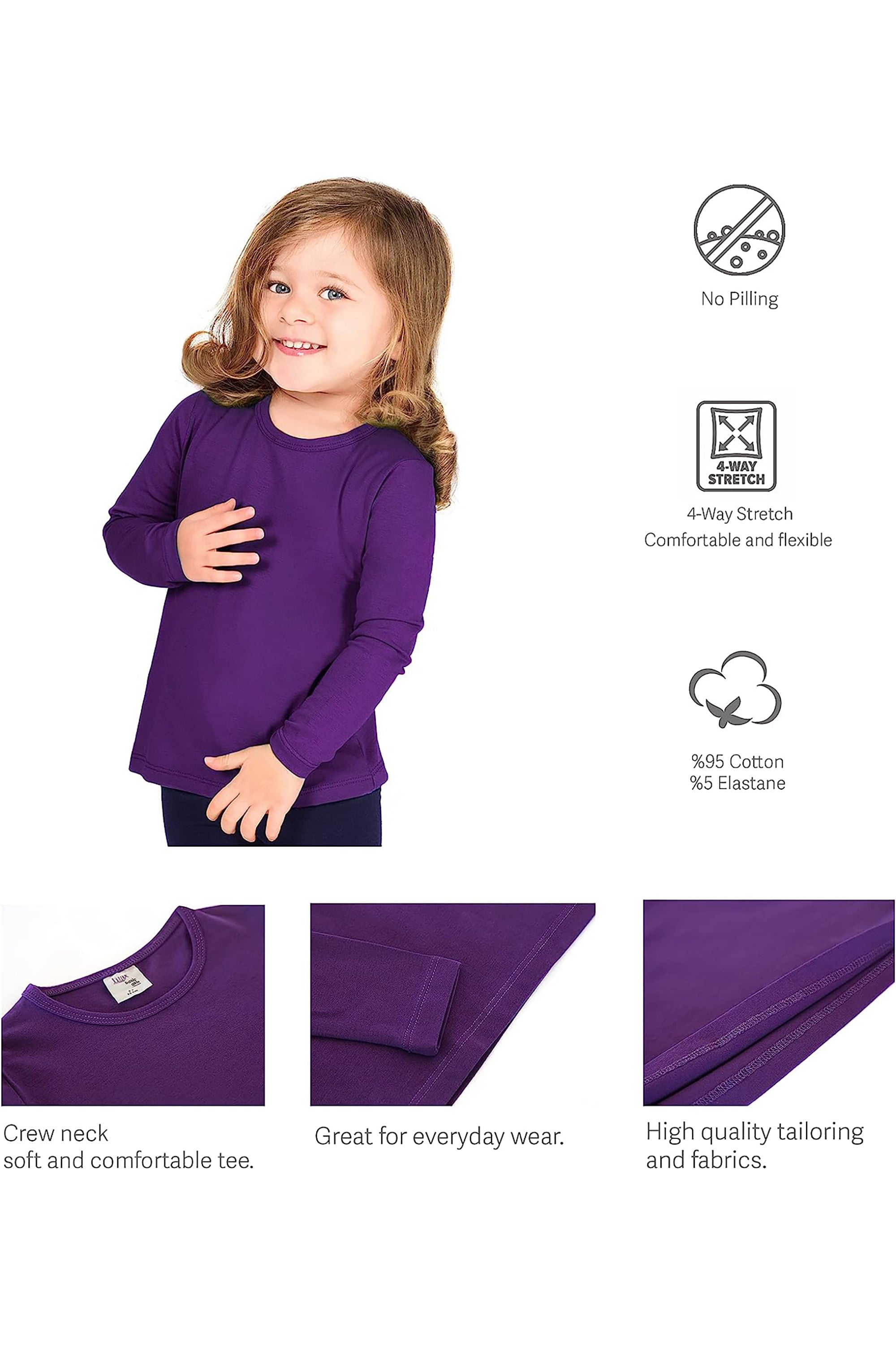 Long Sleeve Shirts and Leggings Set 6-9 Years lilax