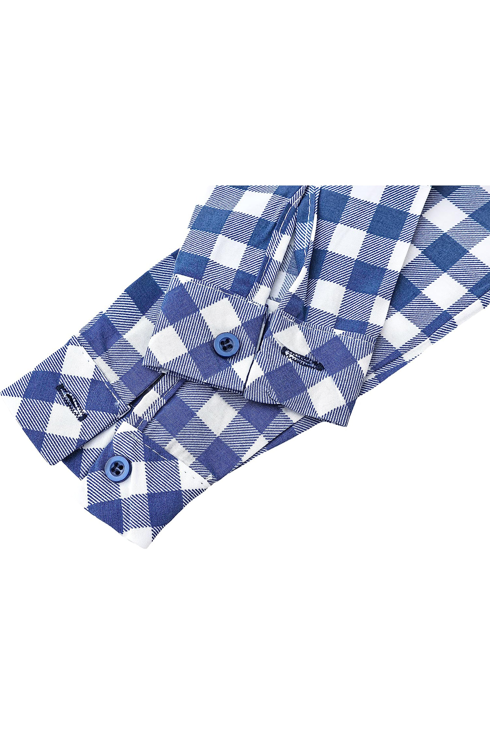 Little Boys' Trendy Pant Set - Plaid Dress Shirt, Pants, Bowtie, and Schoulders Strap LILAX