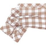 Little Boys' Trendy Pant Set - Plaid Dress Shirt, Pants, Bowtie, and Schoulders Strap LILAX