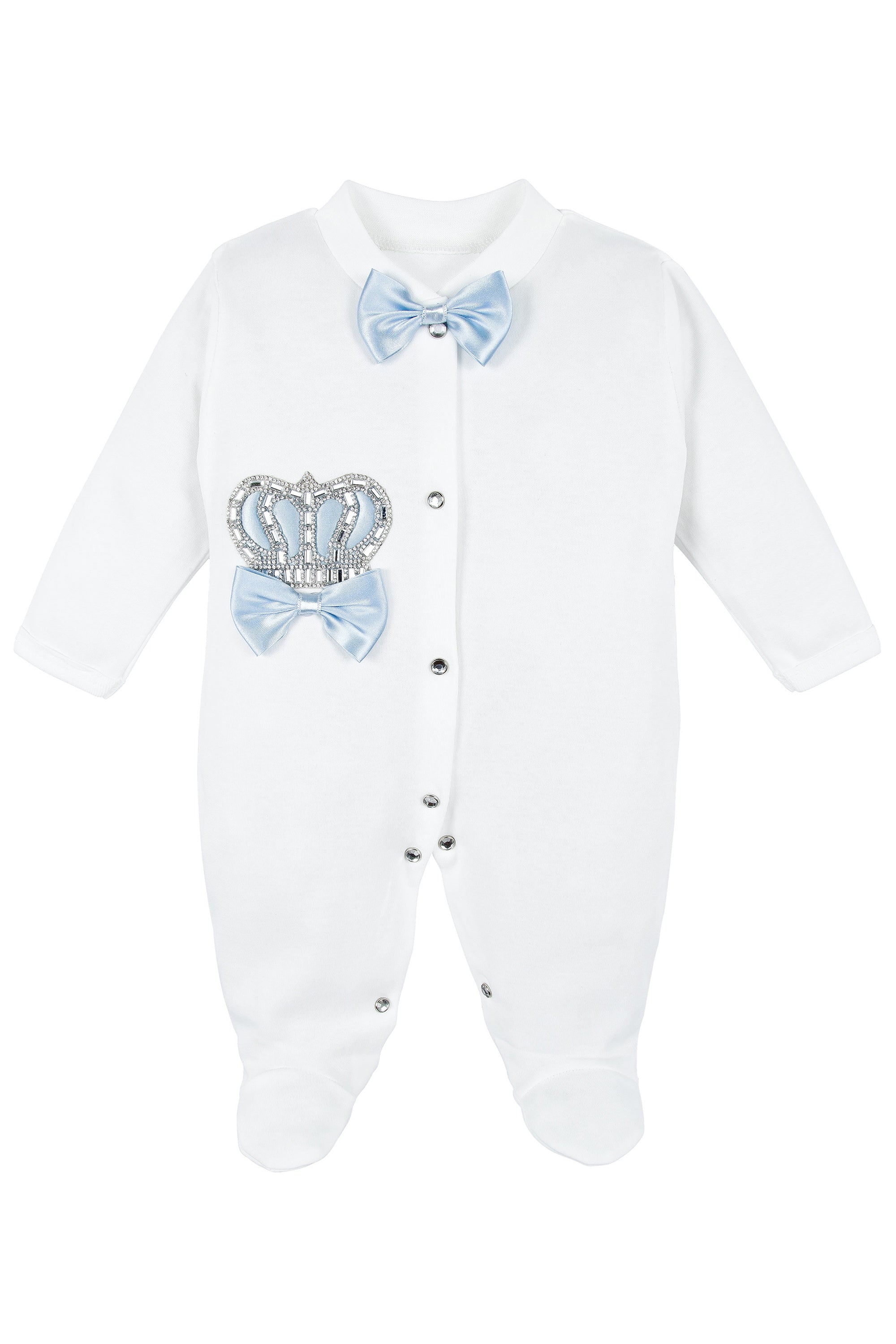 Regal and Handsome: 5-Piece Layette Gift Set with Jeweled Crown Tuxedo for Baby Boys (0-3 Months) LILAX