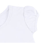 Girls' Basic Cotton T-Shirt  Short Puff Sleeve Crewneck / 11-12 Years LILAX