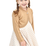 Girls' Bolero Cardigan Shrug Knit Long Sleeve Button Closure LILAX