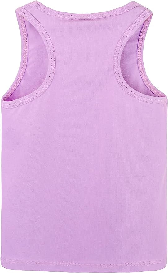 Girls' Soft Solid Cotton Blend Racerback Tank Top / 11-12 Years LILAX