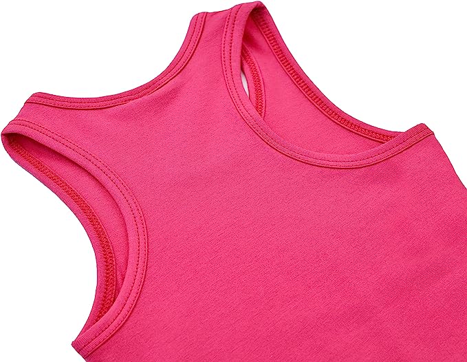 Girls' Soft Solid Cotton Blend Racerback Tank Top / 11-12 Years LILAX