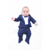 Baby Boy Footie Tuxedo Outfit with Bow Tie for Christmas Holidays - The Perfect Gentleman Look