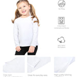 Girls' Basic Crewneck Long Sleeve Cotton T-Shirt  / 5 to 7 Years lilax