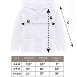 Baby Girls' Hooded Cardigan, Soft Knit Ribbed Button Closure Sweater