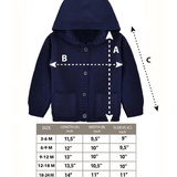 Baby Boy Hooded Button Down Knit Cardigan Sweater