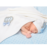 Baby Soft Cotton Jeweled Crown Swaddle Receiving Blanket