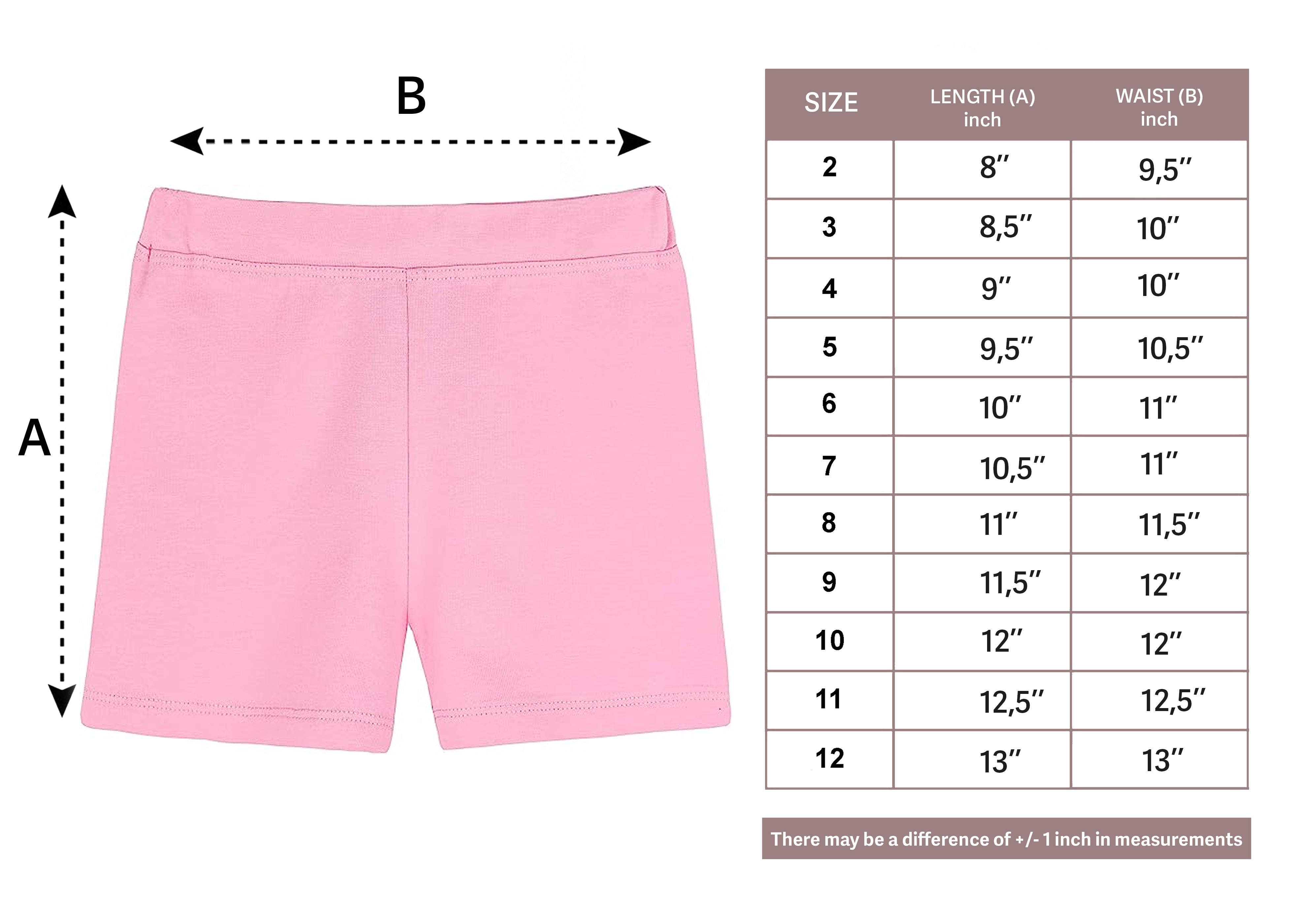 Basic Short for Gymnastics or Under Skirts Solid Soft Dance 6 to 9 Years LILAX