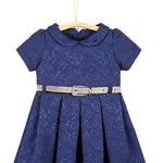 Little Girls' Occasion Dress with Shimmer Belt Flocked LILAX