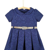 Girls collared short sleeve dress with belt; perfect for christmas gift ideas