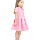 Girls Patterned Shimmer Belt Dress