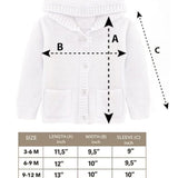 Baby Girls' Hooded Cardigan, Soft Knit Ribbed Button Closure Sweater