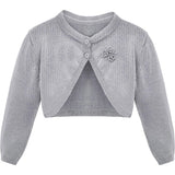 Baby Girls' Button-Up Cardigan Shrug - Long Sleeve Bolero Sweater LILAX