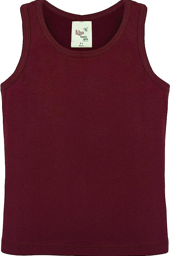 Girls' Soft Solid Cotton Blend Racerback Tank Top / 11-12 Years LILAX