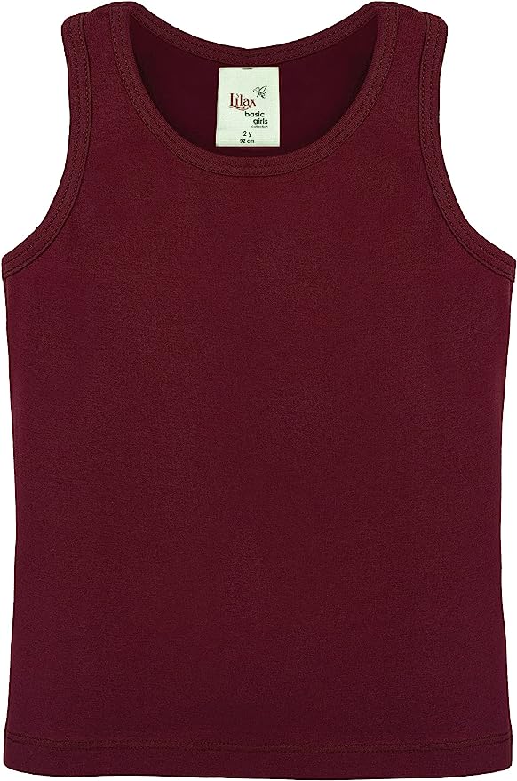 Girls' Soft Solid Cotton Blend Racerback Tank Top / 11-12 Years LILAX