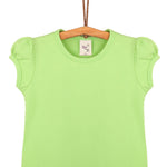 Girls' Basic Cotton T-Shirt  Short Puff Sleeve Crewneck / 11-12 Years LILAX