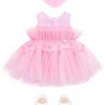 Enchanting Tulle Princess Tutu Bridal Ensemble with Coordinating Shoes and Headband LILAX