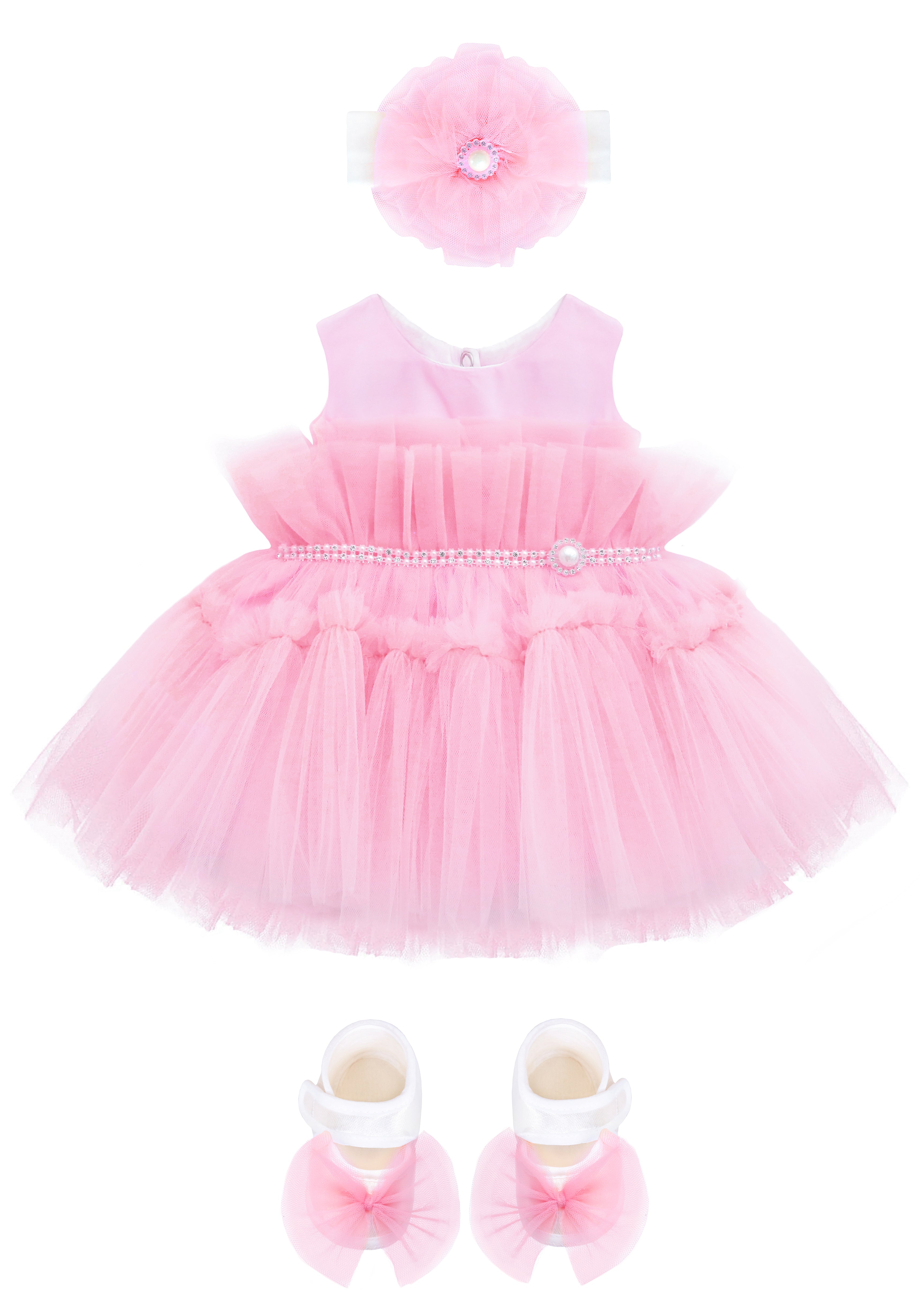 Enchanting Tulle Princess Tutu Bridal Ensemble with Coordinating Shoes and Headband LILAX