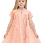 Squareneck cotton girls dress with flower embroidery; perfect for baby clothes & Christmas gift ideas 