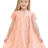 Squareneck cotton girls dress with flower embroidery; perfect for baby clothes & Christmas gift ideas 