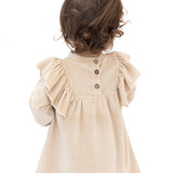 Baby velvet dress with ruffle shouders; perfect for baby girl clothes and Christmas gift ideas  