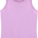 Girls' Soft Solid Cotton Blend Racerback Tank Top / 11-12 Years LILAX