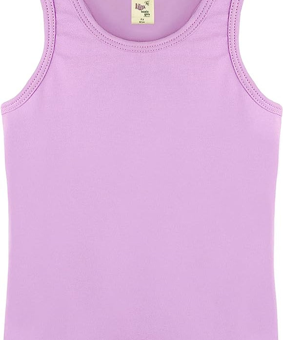 Girls cotton basic solid racerbank tanktop; best for baby girl clothes & christmas gift ideas