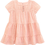 Squareneck cotton girls dress with flower embroidery; perfect for baby clothes & Christmas gift ideas 