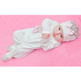 Baby Girl Newborn 4-Piece Cotton Jeweled Layette Set