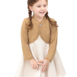 Girls Knit Lace Detailed Buttoned Bolero Cardigan