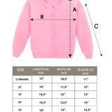 Lilax Girls Cardigan Long Sleeve Soft Knit Sweater