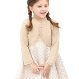 Girls Knit Lace Detailed Buttoned Bolero Cardigan