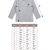 Toddler Cotton Long Sleeve Basic Crewneck T-Shirt