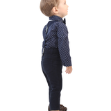 Boys Patterned Shirt & Suspender Pants Set