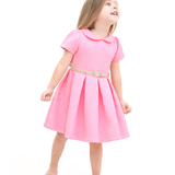 Girls Patterned Shimmer Belt Dress