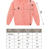 Lilax Girls Cardigan Long Sleeve Soft Knit Sweater