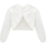 Baby Girls' Button-Up Cardigan Shrug - Long Sleeve Bolero Sweater LILAX