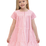 Squareneck cotton girls dress with flower embroidery; perfect for baby clothes & Christmas gift ideas 