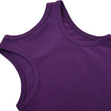 Girls' Soft Solid Cotton Blend Racerback Tank Top / 11-12 Years LILAX