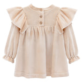 Baby velvet dress with ruffle shouders; perfect for baby girl clothes and Christmas gift ideas  