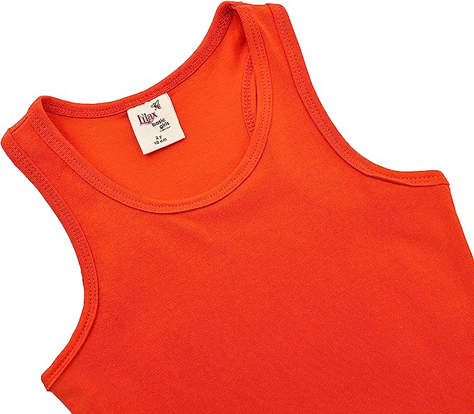 Girls' Soft Solid Cotton Blend Racerback Tank Top / 11-12 Years LILAX